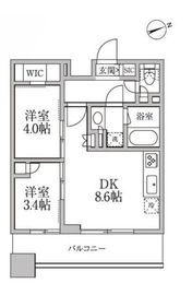 レジディア新御徒町2 1202 間取り図