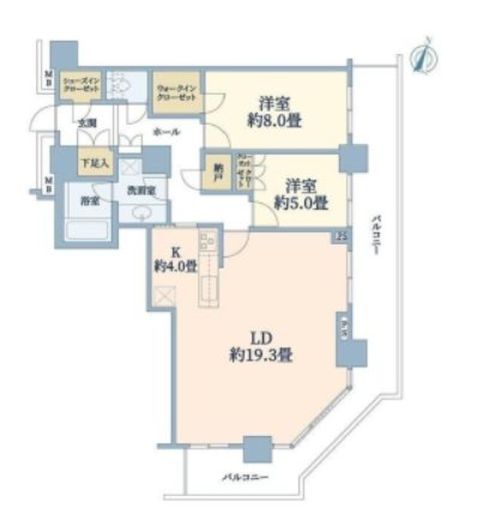 リエトコート武蔵小杉 ザ・クラッシィタワー 39階 間取り図