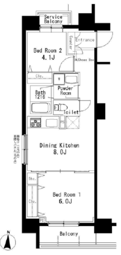 パークアクシス亀戸 501 間取り図