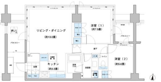 ガーデニエール砧レジデンス 810 間取り図