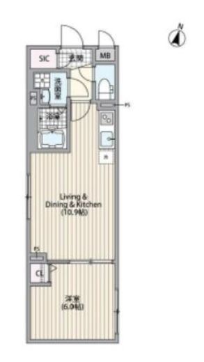 エルファーロ南麻布 B104 間取り図