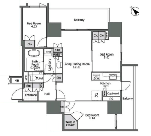 ブランズ愛宕虎ノ門 15階 間取り図