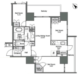 ブランズ愛宕虎ノ門 15階 間取り図