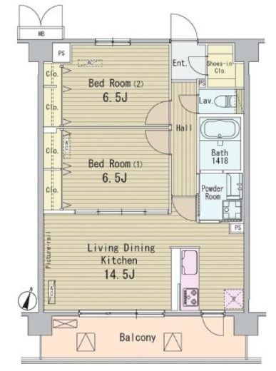 HIGASHIKOMATSUGAWA APARTMENT (東小松川アパートメント) 502 間取り図