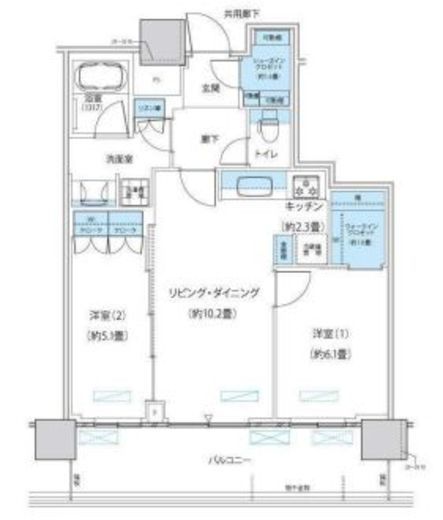 パークシティ柏の葉キャンパス ザ・ゲートタワー ウエスト 2109 間取り図