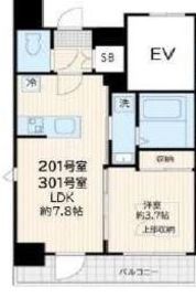 (仮称)アルカンシエル新宿大京町 201 間取り図