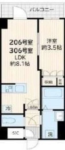 (仮称)アルカンシエル新宿大京町 206 間取り図