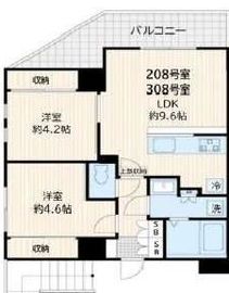 (仮称)アルカンシエル新宿大京町 208 間取り図