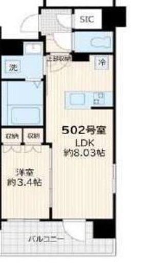 (仮称)アルカンシエル新宿大京町 502 間取り図