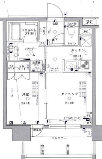 グローベルザ・フォートシティパークス 4階 間取り図