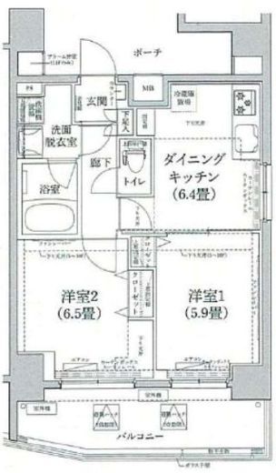 ティモーネ上野の森ノルド 6階 間取り図