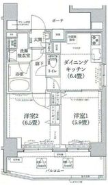 ティモーネ上野の森ノルド 6階 間取り図
