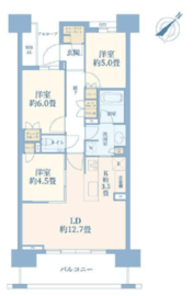 HARUMI FLAG SUN VILLAGE (晴海フラッグ サンヴィレッジ) 3階 間取り図