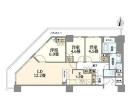 ニューシティ東戸塚タワーズシティパークタワー東戸塚 30階 間取り図