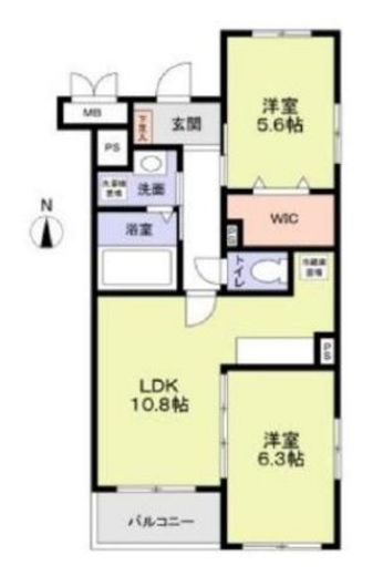 コモド戸越 206 間取り図