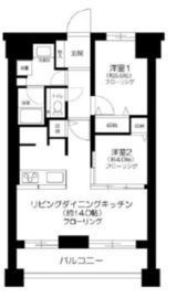 アクス御殿山 5階 間取り図