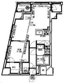 レジディア高円寺 201 間取り図