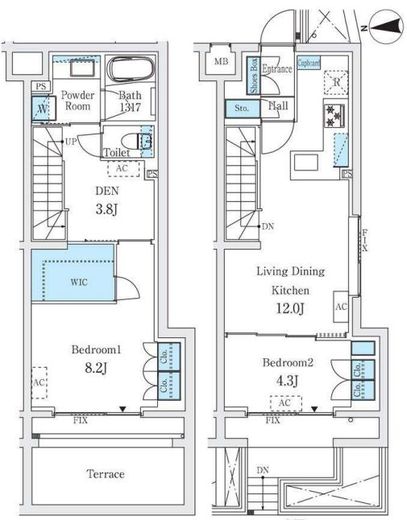 STANDZ柿の木坂 109 間取り図