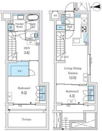 STANDZ柿の木坂 109 間取り図