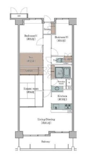 クラシアム大井町 203 間取り図