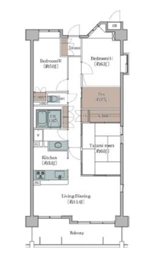 クラシアム大井町 208 間取り図