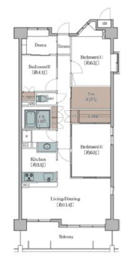 クラシアム大井町 508 間取り図
