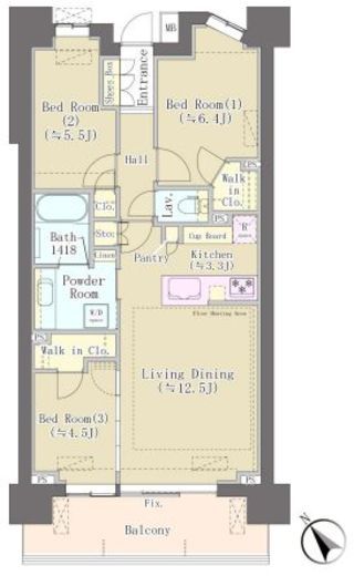 パークホームズ柏あけぼの二丁目 402 間取り図