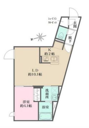 グローリオシェルト杉並方南町 304 間取り図
