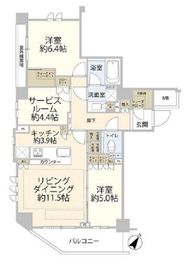 グランスイート三軒茶屋レジデンス 4階 間取り図
