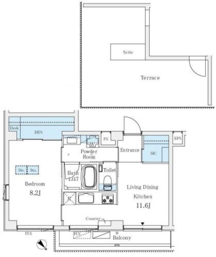ソルテ千駄ヶ谷 402 間取り図