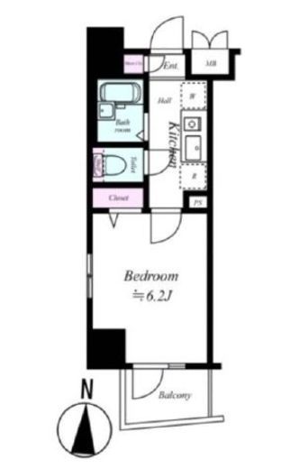 リクレイシア西麻布 8階 間取り図