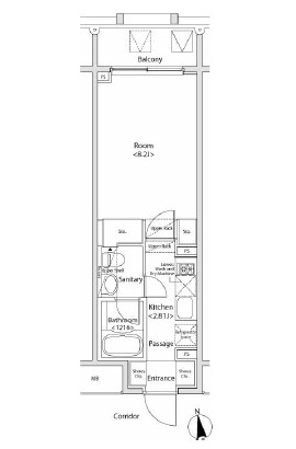 プライマル新宿若松町 802 間取り図