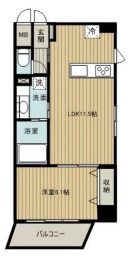 ZOOM北千住 2階 間取り図