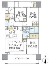 ブリリア武蔵小杉 2階 間取り図