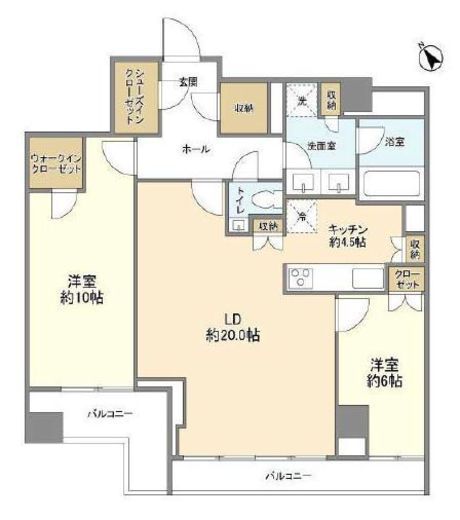 ウエリス代官山猿楽町テラス 2階 間取り図