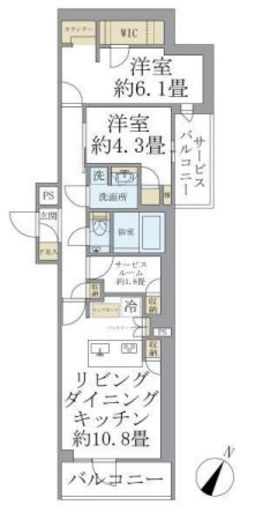 コンポジット渋谷初台 101 間取り図