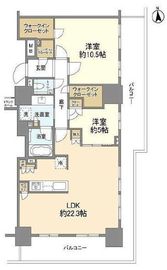 プラウドタワー木場公園 19階 間取り図