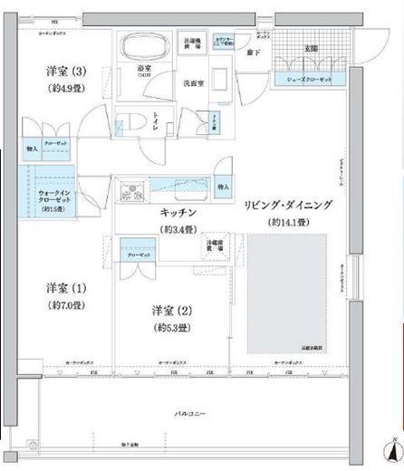 ガーデニエール砧ウエスト 508 間取り図