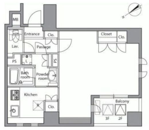 レジディア横濱関内 502 間取り図