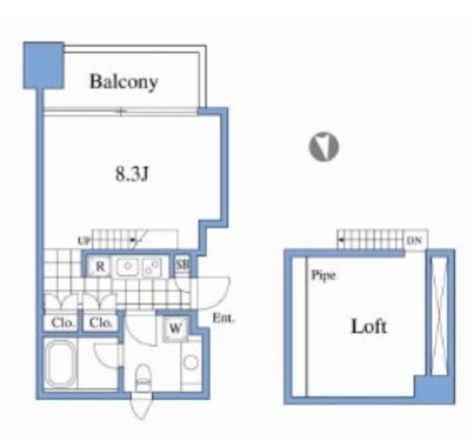RIZ高輪 807 間取り図