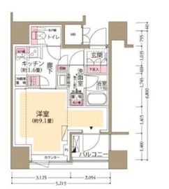フロール横濱関内 701 間取り図