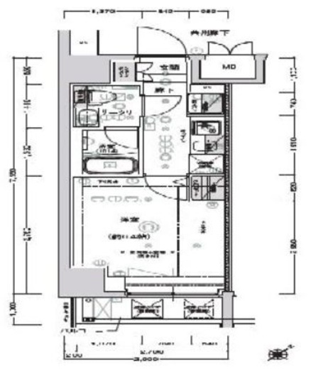 クレストタップ新横浜 407 間取り図