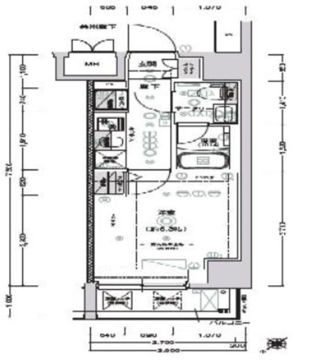 クレストタップ新横浜 1112 間取り図