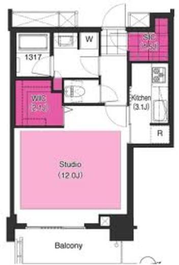 ブリリアイストタワー勝どき 19F4 間取り図