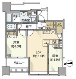 白金ザ・スカイ 16階 間取り図