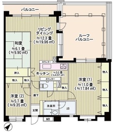トルチュ・ヴァレ経堂 301 間取り図