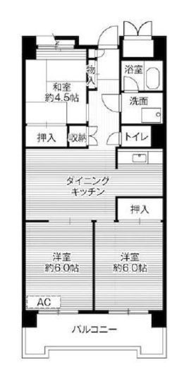 ビレッジハウス品川八潮タワー 1-804 間取り図