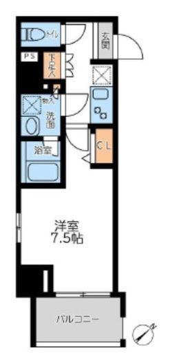 プライマル横濱平沼橋 405 間取り図
