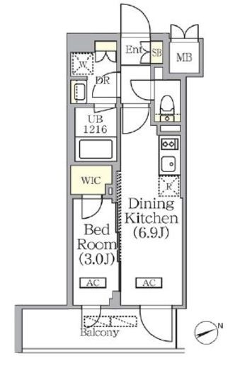 プライムガーデン銀座八丁堀 503 間取り図