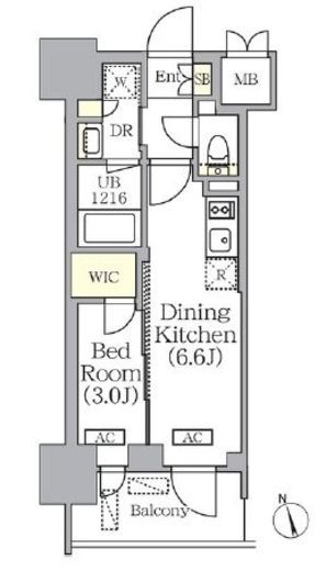 プライムガーデン銀座八丁堀 1104 間取り図